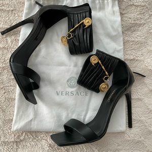 Versace Safety Pin Napa Leather Sandal